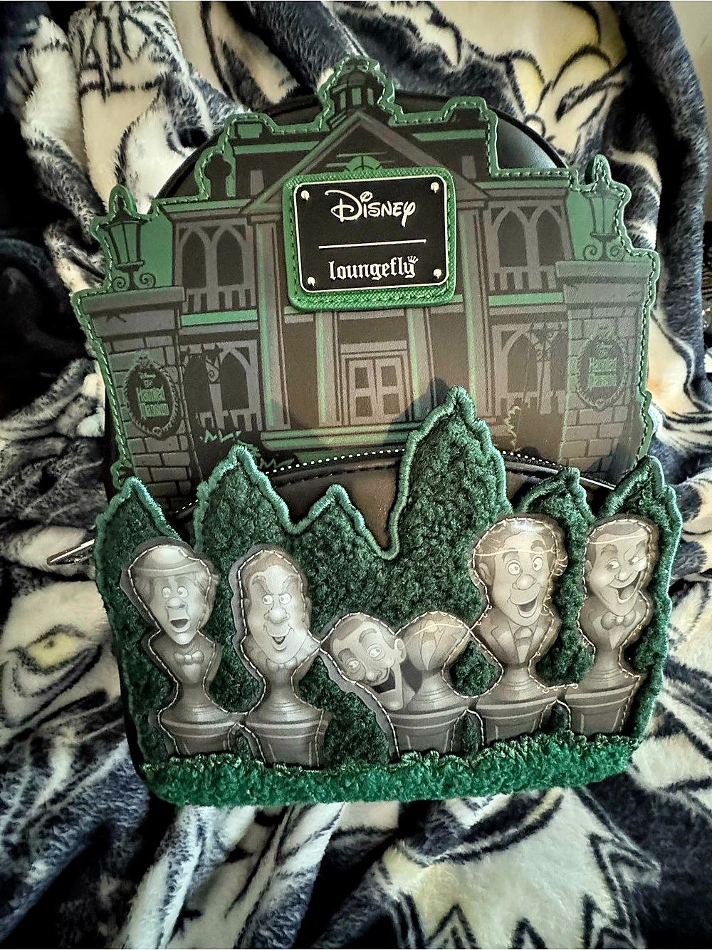 Loungefly Disney The Haunted Mansion Singing Busts Glow-in-the-Dark Lenticular